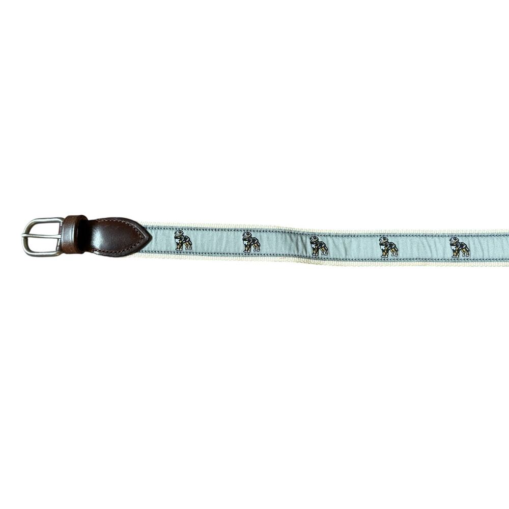 Crewcuts Brown Leather Blue Ribbon with St. Bernard Dog Canvas Belt size XL